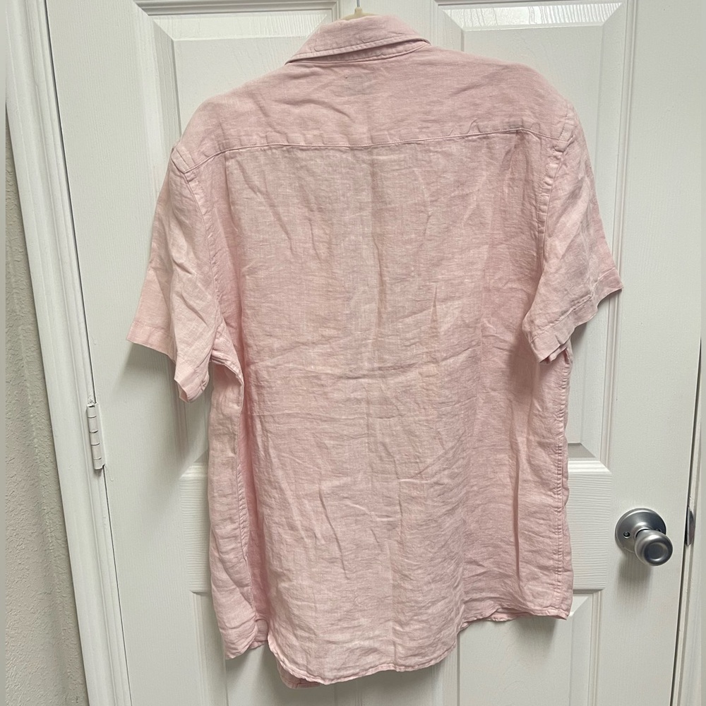 Faherty Pink Linen Short Sleeve Button Down - Picture 10 of 10